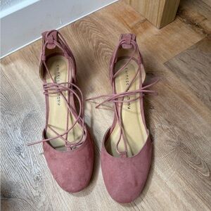 Chinese Laundry Women’s Mauve Lace-Up Ballet Flats